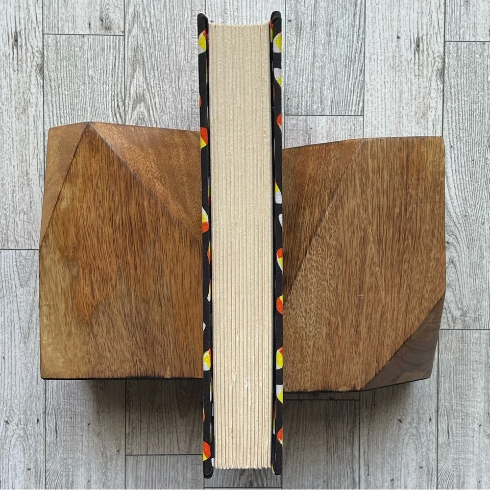 New Halloween Linen Wrapped Decorative Book Candy Corn Hand-Wrapped Spooky Decor - Picture 5 of 7